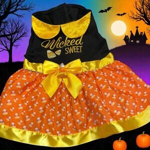 Bootique Dog Halloween Costume Small Wicked Sweet Candy Corn Pet Dress Outfit S